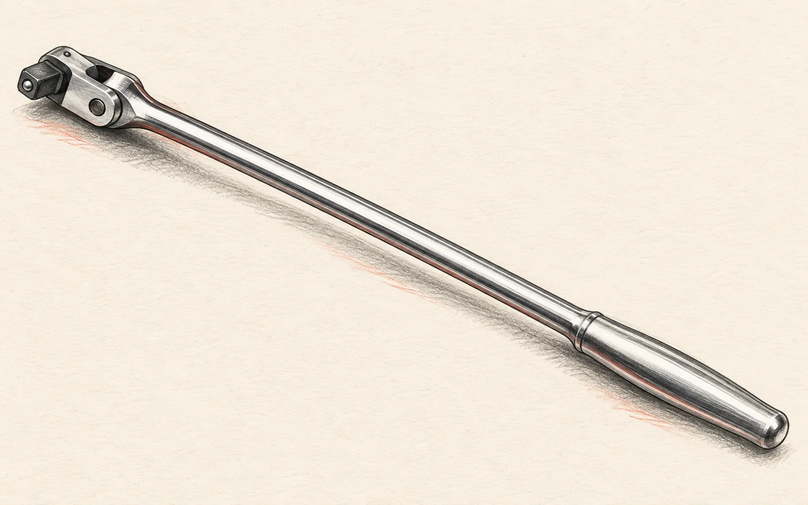 Illustration of a steel flex-head breaker bar